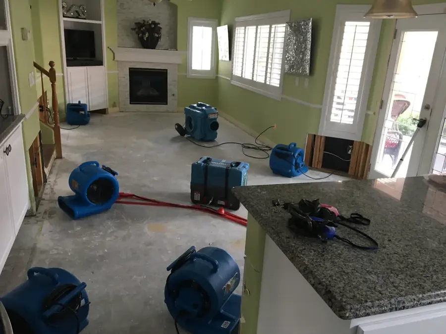 Spokane water damage crew drying a home after a burst pipe